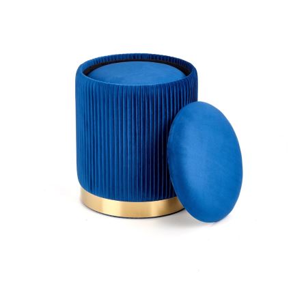 CONJUNTO 2x Pufes MONTY diâmetro 36/66 cm azul/dourado