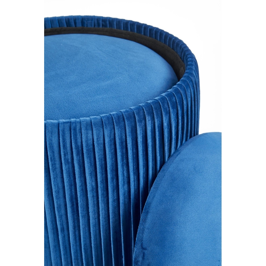 CONJUNTO 2x Pufes MONTY diâmetro 36/66 cm azul/dourado