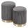 CONJUNTO 2x Pufes MONTY diâmetro 36/66 cm cinzento/dourado