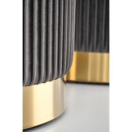 CONJUNTO 2x Pufes MONTY diâmetro 36/66 cm cinzento/dourado