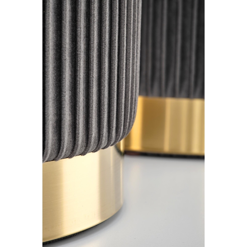CONJUNTO 2x Pufes MONTY diâmetro 36/66 cm cinzento/dourado