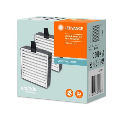 CONJUNTO 2x Substituição do filtro HEPA para purificador de ar PURIFIER UVC