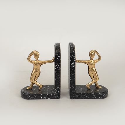 CONJUNTO 2x Suportes para livros dourado/preto