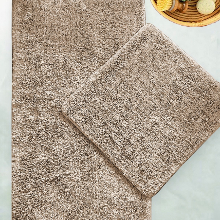 CONJUNTO 2x Tapetes para casa de banho 60/100 cm bege