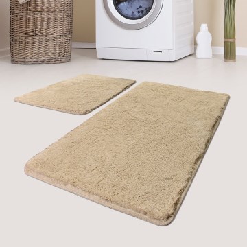 CONJUNTO 2x Tapetes para casa de banho 60/100 cm bege