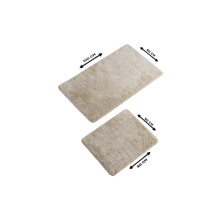 CONJUNTO 2x Tapetes para casa de banho 60/100 cm bege