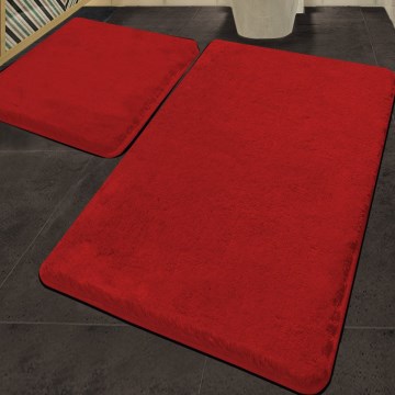 CONJUNTO 2x Tapetes para casa de banho 60/100 cm vermelho