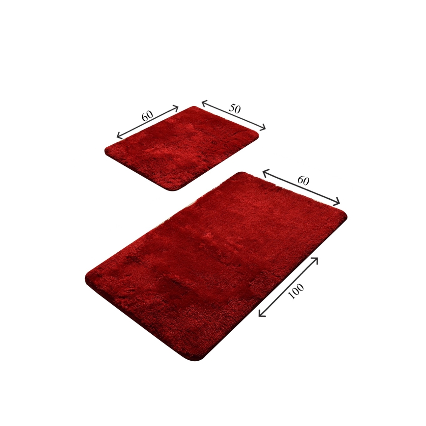 CONJUNTO 2x Tapetes para casa de banho 60/100 cm vermelho