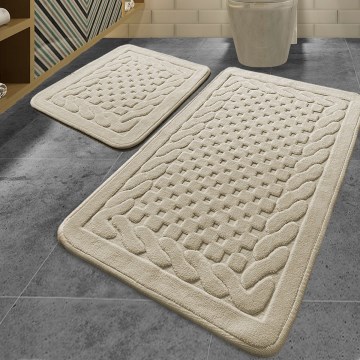 CONJUNTO 2x Tapetes para casa de banho BAMBI 60/100 cm bege