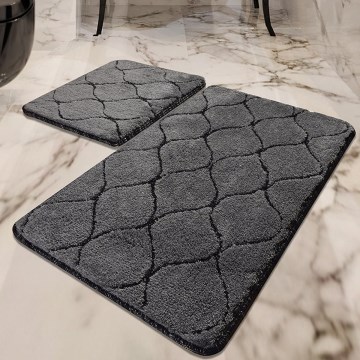 CONJUNTO 2x Tapetes para casa de banho INFINITY 60/100 cm antracite