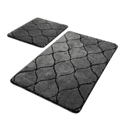 CONJUNTO 2x Tapetes para casa de banho INFINITY 60/100 cm antracite