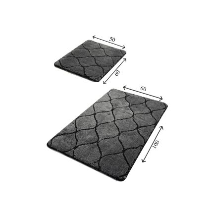 CONJUNTO 2x Tapetes para casa de banho INFINITY 60/100 cm antracite