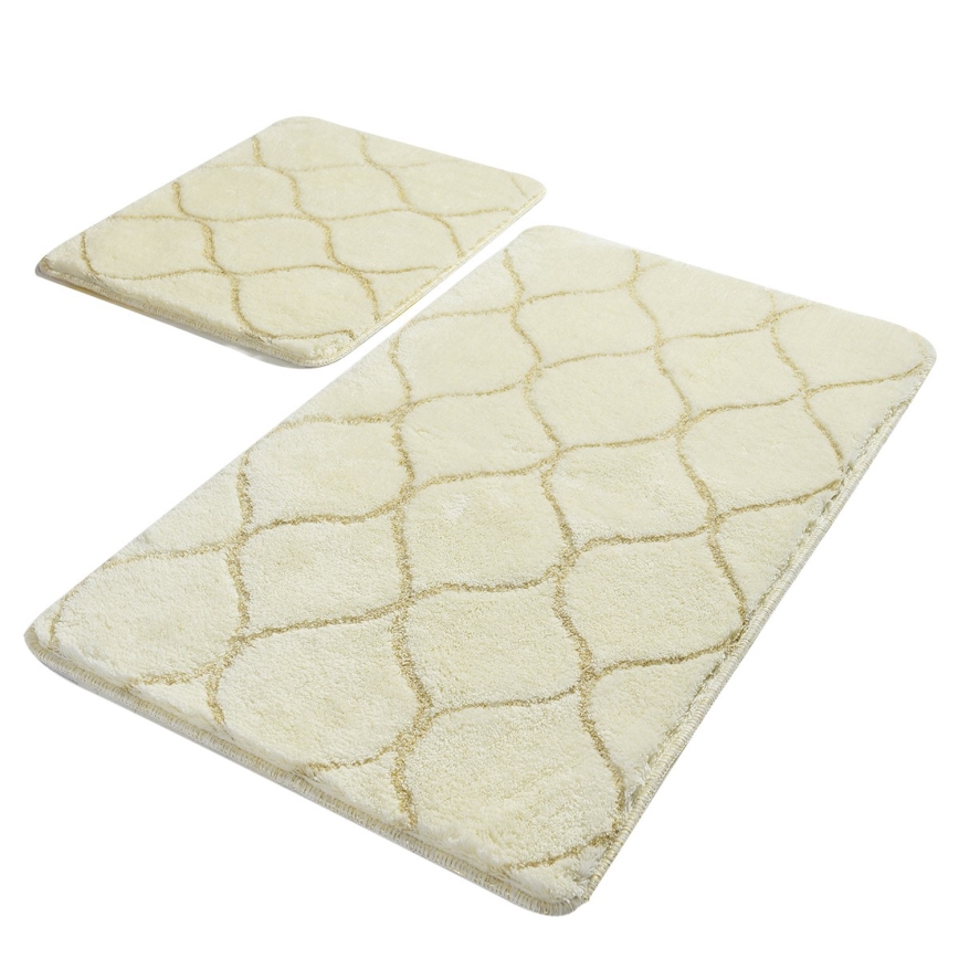 CONJUNTO 2x Tapetes para casa de banho INFINITY 60/100 cm bege