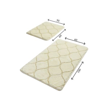 CONJUNTO 2x Tapetes para casa de banho INFINITY 60/100 cm bege