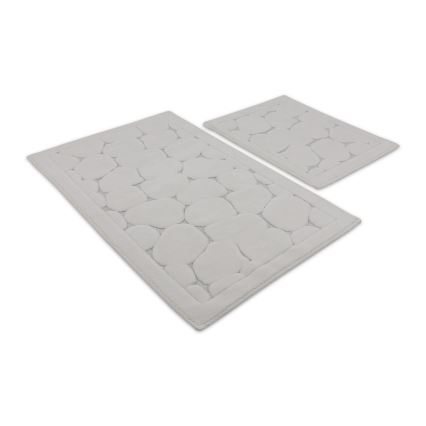 CONJUNTO 2x Tapetes para casa de banho LINO 60/100 cm bege