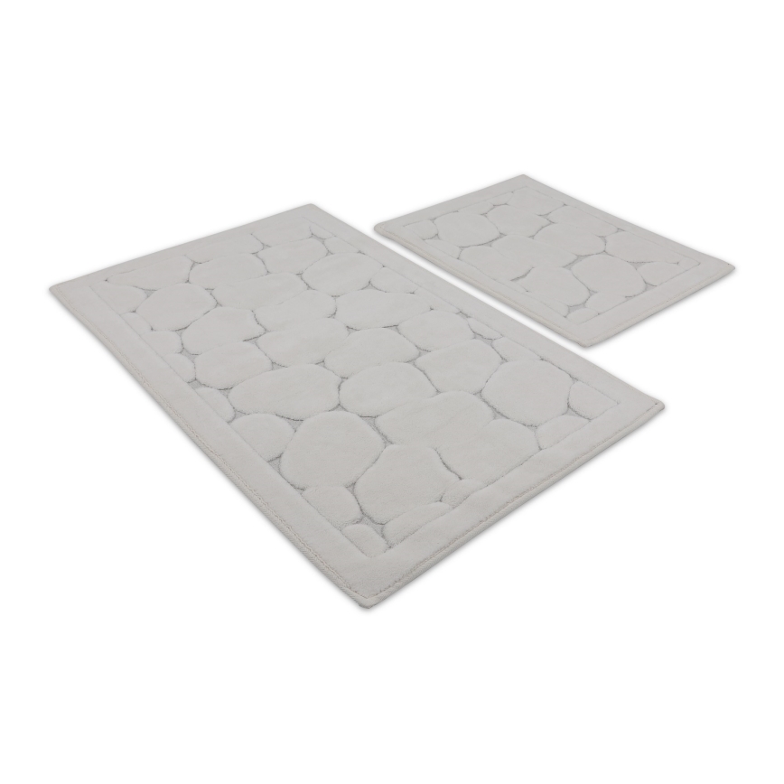 CONJUNTO 2x Tapetes para casa de banho LINO 60/100 cm bege
