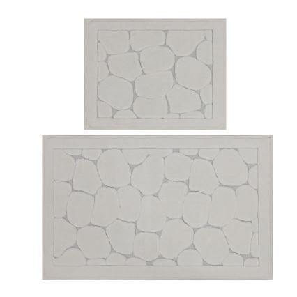 CONJUNTO 2x Tapetes para casa de banho LINO 60/100 cm bege