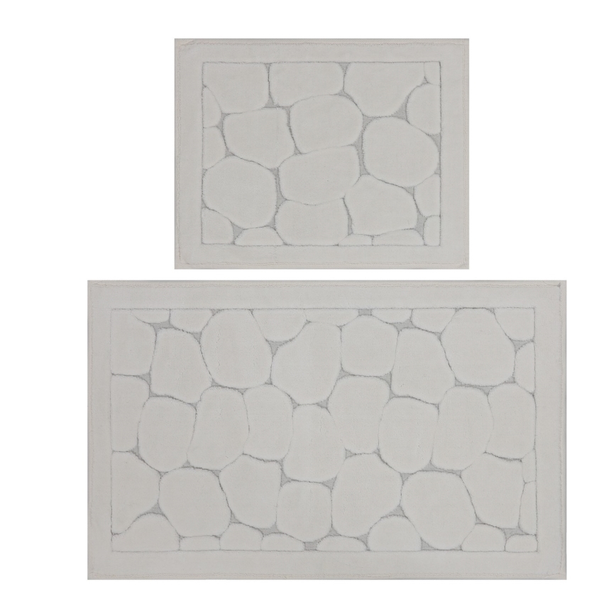 CONJUNTO 2x Tapetes para casa de banho LINO 60/100 cm bege