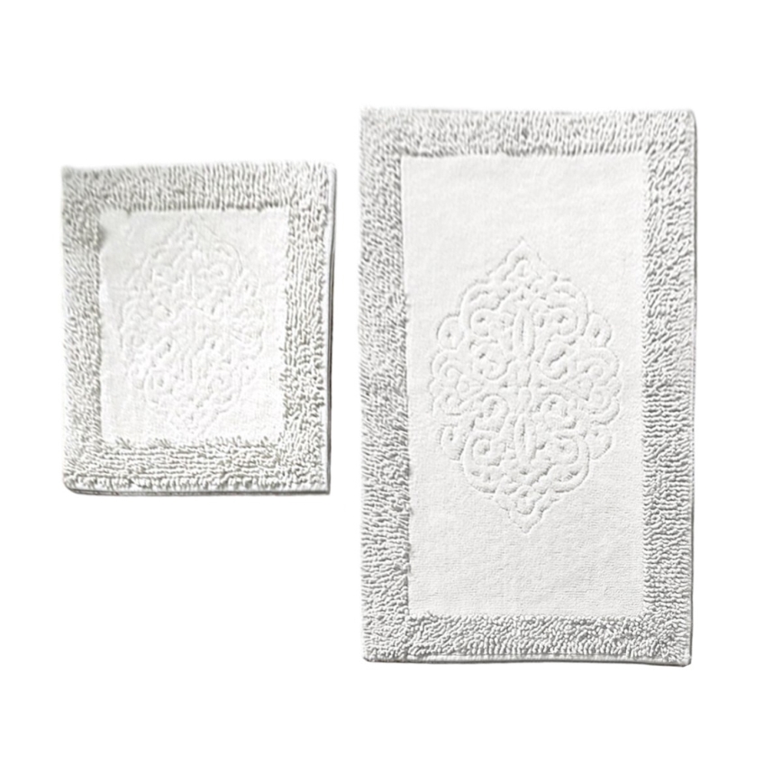 CONJUNTO 2x Tapetes para casa de banho PIANTE 60/100 cm branco
