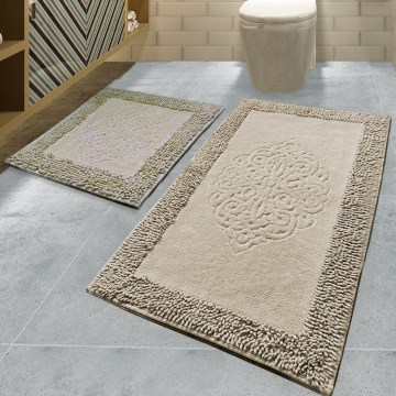 CONJUNTO 2x Tapetes para casa de banho PIANTE 60/100 cm castanho