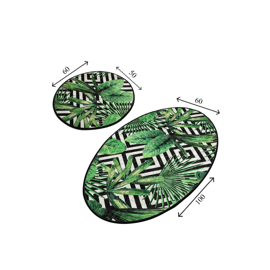 CONJUNTO 2x Tapetes para casa de banho TROPIC 60/100 cm verde