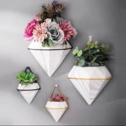 CONJUNTO 2x Vaso de parede para flores SEMELA 23x20 cm dourado