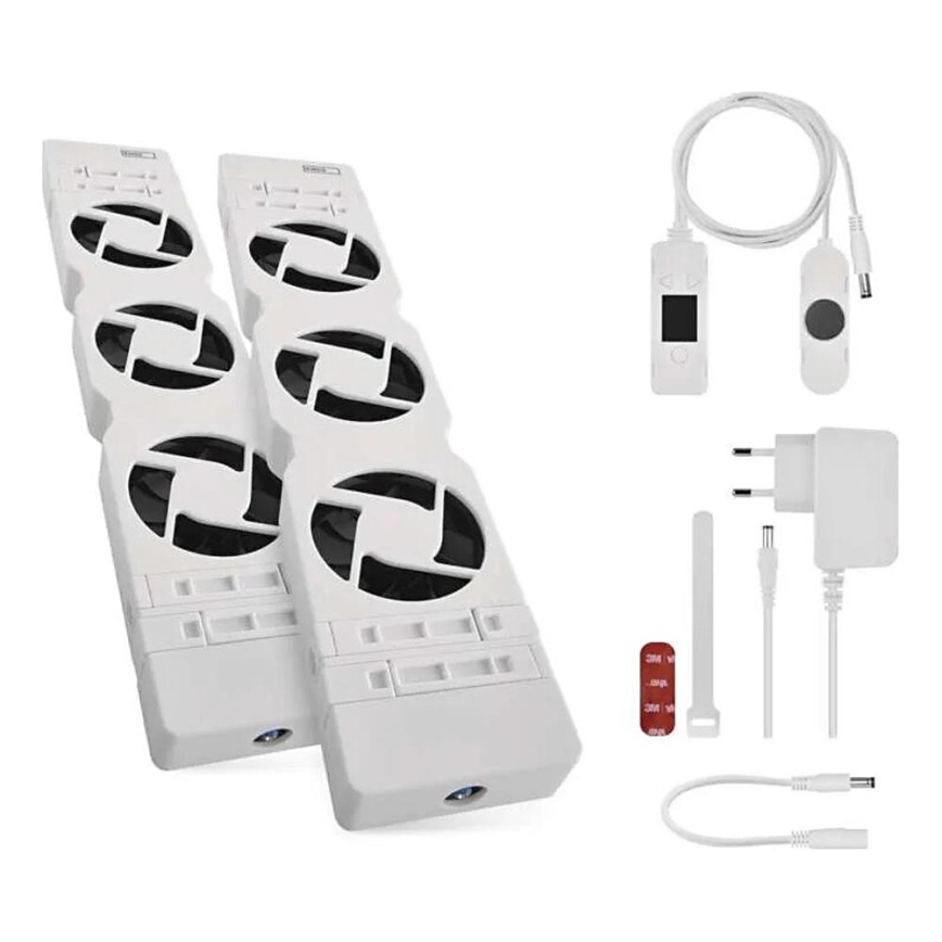CONJUNTO 2x Ventiladores para radiador 5/230V branco