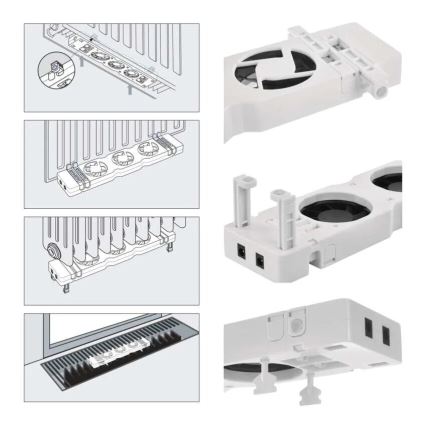 CONJUNTO 2x Ventiladores para radiador 5/230V branco
