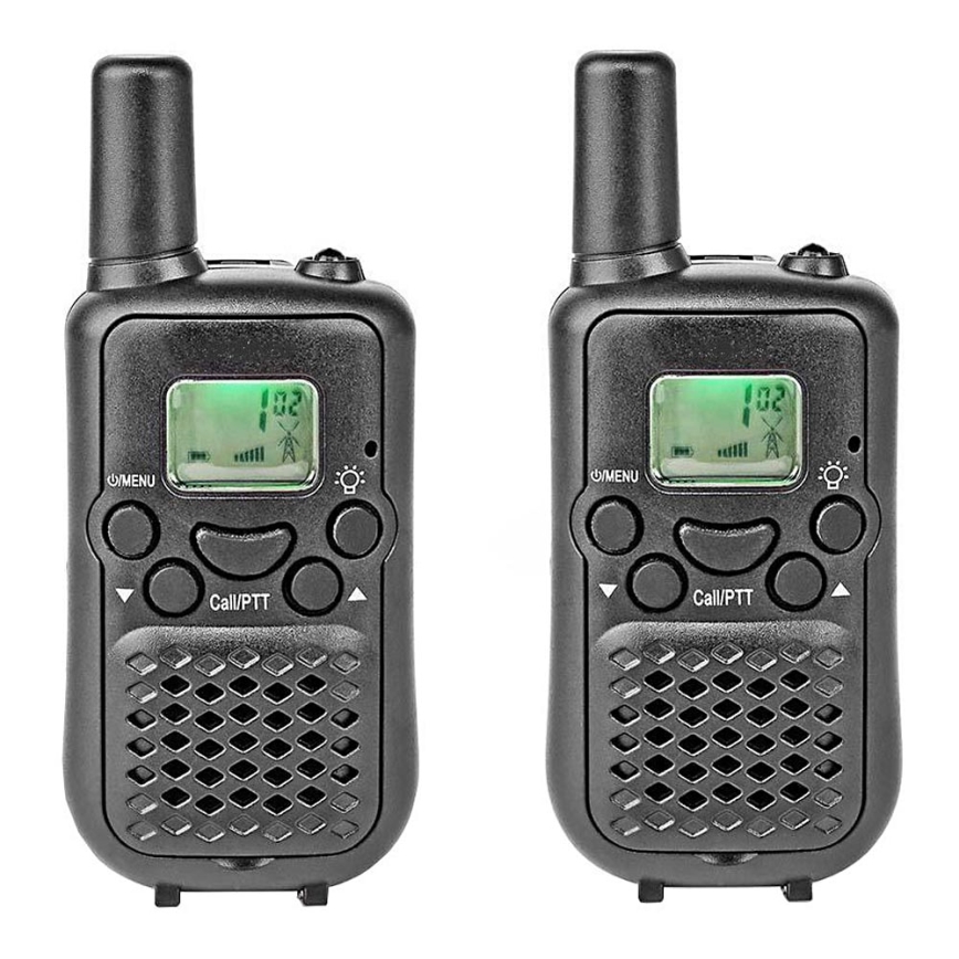 CONJUNTO 2x Walkie-talkie com iluminação LED 3xAAA alcance 5 km
