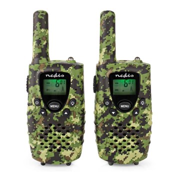 CONJUNTO 2x Walkie-talkie com iluminação LED 3xAAA alcance 8 km camuflagem