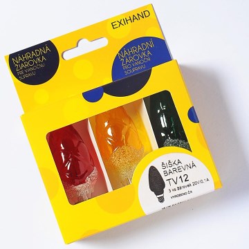 CONJUNTO 3 x Lâmpada de substituição CONE E10/20V/0,1A colorido Fabricado na Europa