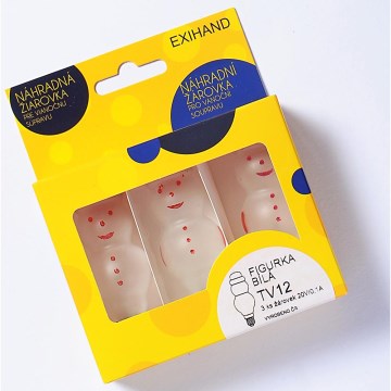 CONJUNTO 3 x Lâmpada de substituição FIGURINE E10/20V/0,1A branco Fabricado na Europa