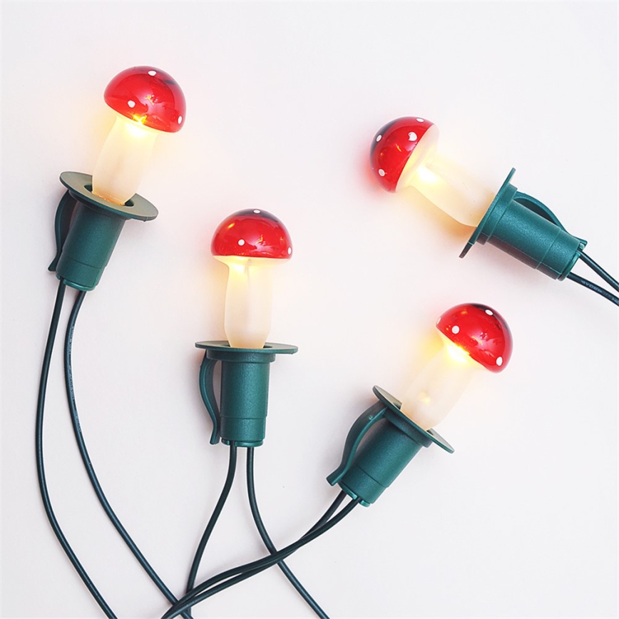 CONJUNTO 3 x Lâmpada de substituição MUSHROOM E10/20V/0,1A vermelho Fabricado na Europa
