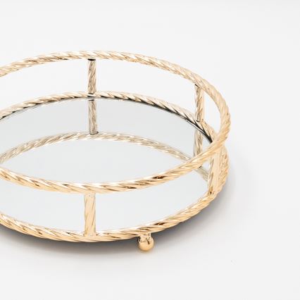 CONJUNTO 3x Bandejas decorativa diâmetro 27/33/37 cm dourado