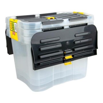 CONJUNTO 3x Caixas de arrumação DRAGON 15 l preto/transparente