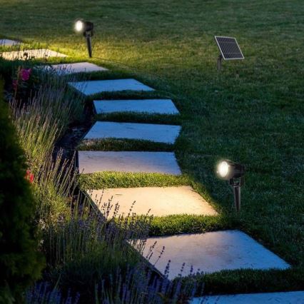 CONJUNTO 3x Candeeiro solar exterior LED 3xLED/1,2W/3,7V IP65 3000K
