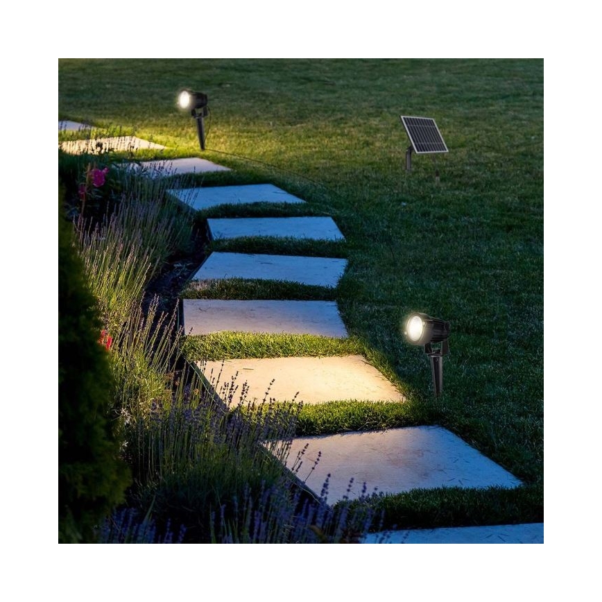 CONJUNTO 3x Candeeiro solar exterior LED 3xLED/1,2W/3,7V IP65 3000K