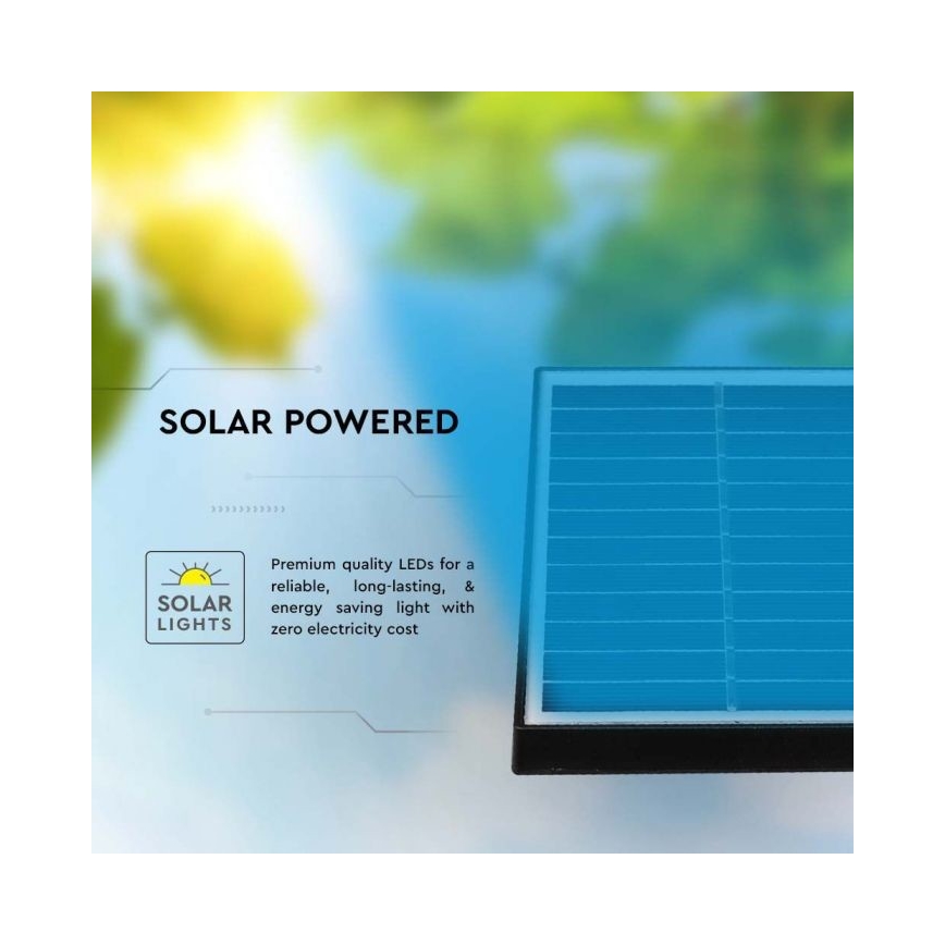 CONJUNTO 3x Candeeiro solar exterior LED 3xLED/1,2W/3,7V IP65 3000K
