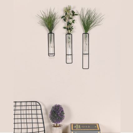CONJUNTO 3x Decorações de parede para flores 20/25/30 cm preto