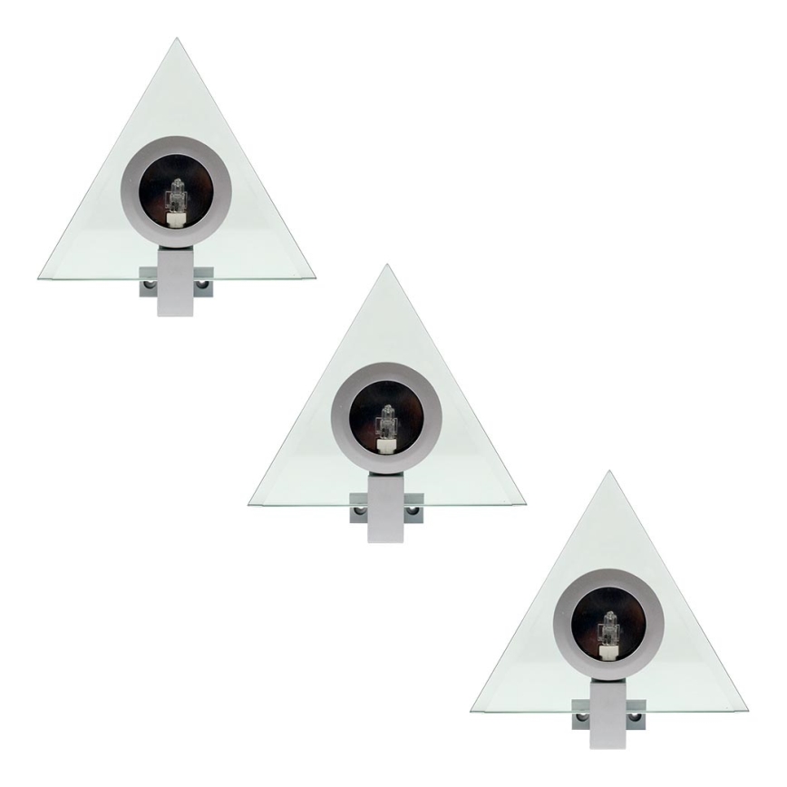 CONJUNTO 3x Foco PYRAMID 3xG4/20W/230V/12V