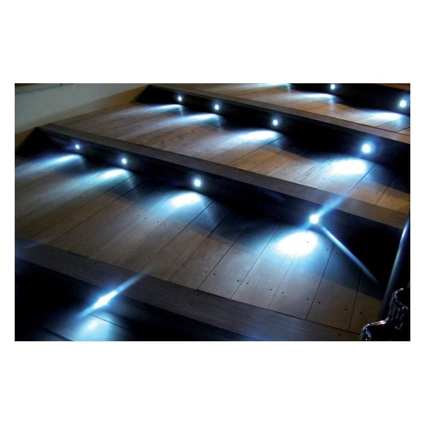 CONJUNTO 3x Focos de encastrar exterior LED EASY CONNECT LED/1,2W/230V azul IP67
