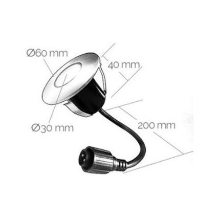 CONJUNTO 3x Focos de encastrar exterior LED EASY CONNECT LED/1,2W/230V azul IP67