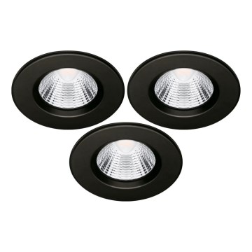 CONJUNTO 3x Focos de encastrar LED para casa de banho  LED/5,5W/230V 2700K IP65 preto