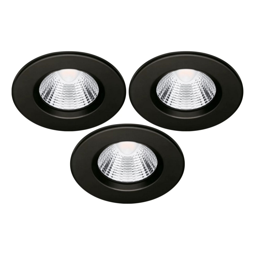CONJUNTO 3x Focos de encastrar LED para casa de banho  LED/5,5W/230V 2700K IP65 preto
