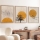 CONJUNTO 3x Fotografias numa moldura 50x70 cm bege/amarelo