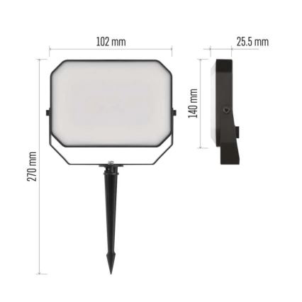 CONJUNTO 3x Holofotes LED RGBIC para exterior com regulação LED/14W/230V 3000-6500K IP65 Wi-Fi Tuya