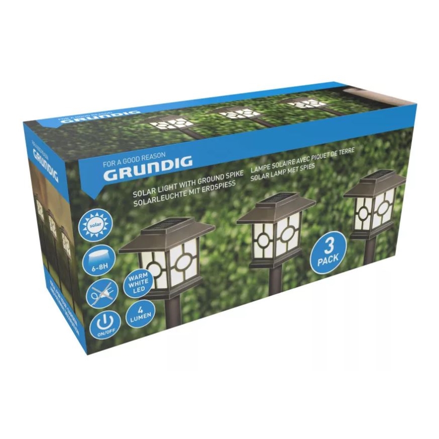 CONJUNTO 3x Iluminação solar LED LED/1,2V
