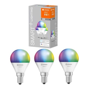 CONJUNTO 3x Lâmpada com regulação LED RGBW SMART + E14/5W/230V 2,700K-6,500K Wi-Fi - Ledvance