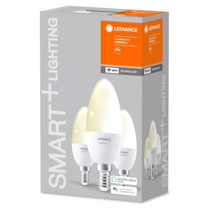 CONJUNTO 3x Lâmpada LED com regulação SMART + E14/5W/230V 2700K Wi-Fi - Ledvance