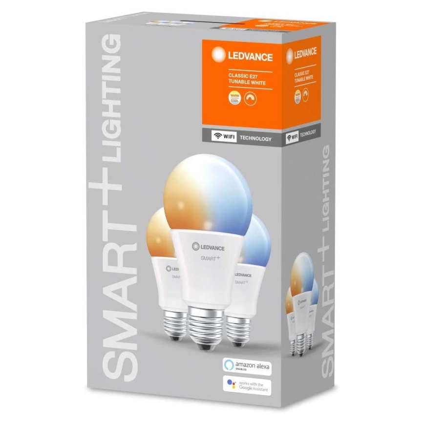 CONJUNTO 3x Lâmpada LED com regulação SMART + E27/14W/230V 2700K-6500K Wi-Fi - Ledvance